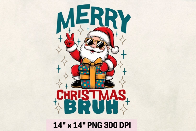 Merry Christmas Bruh Png, Funny Christmas Santa Claus Png.