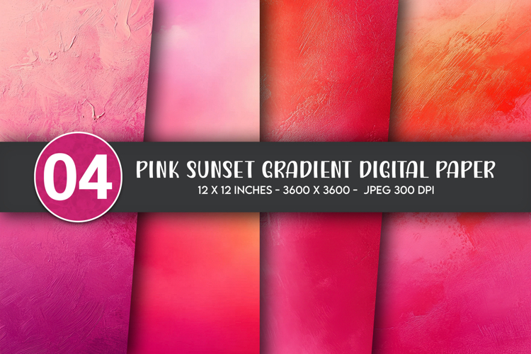 Pink Sunset Gradient Digital Paper example image 1