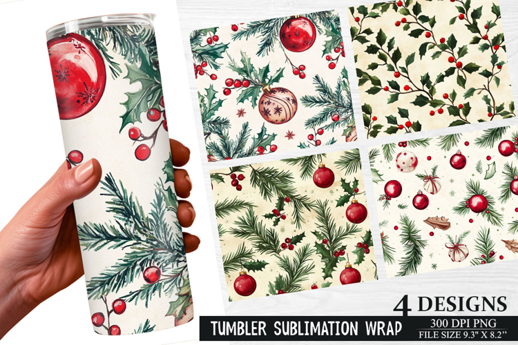 Christmas Tree Tumbler Wrap| Christmas Tumbler Wrap Design