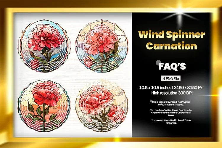 Carnation Wind Spinner Sublimation - 04 Variations