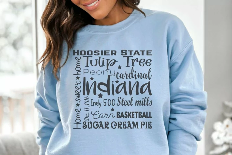 State of Indiana Cut File| Square Typography