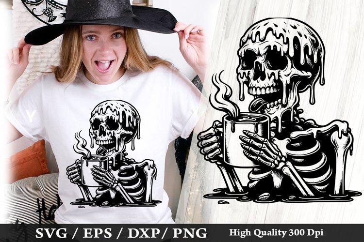 Melting Skeleton SVG Design - Skeleton T shirt Design