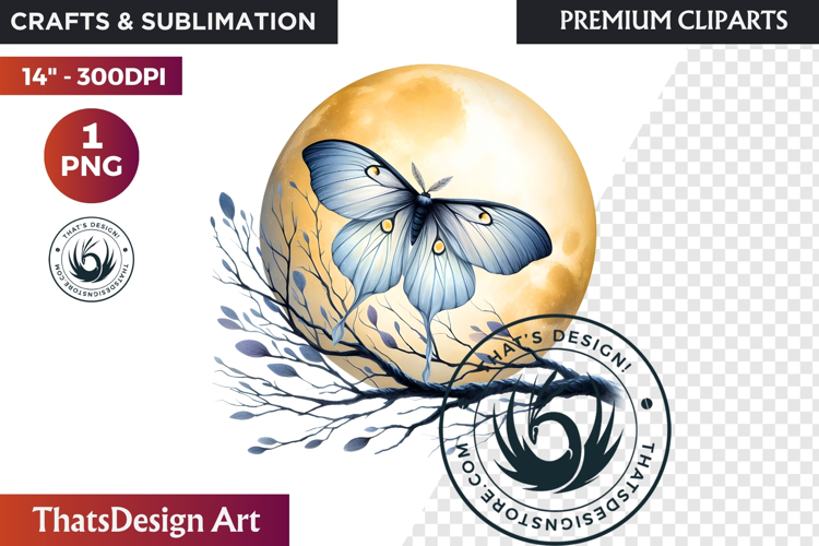 Autumn Butterfly and flower Clipart: Moody Floral PNG