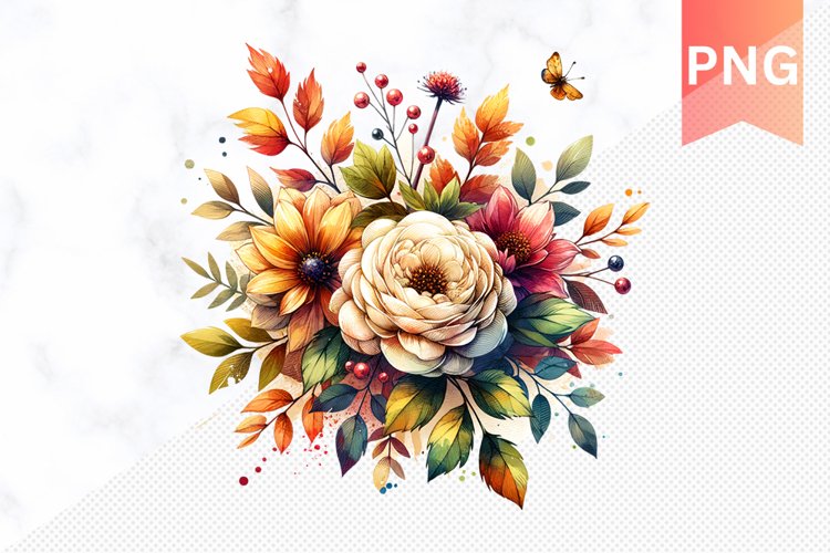 Autumn Botanical Sublimation - Clipart PNG Design