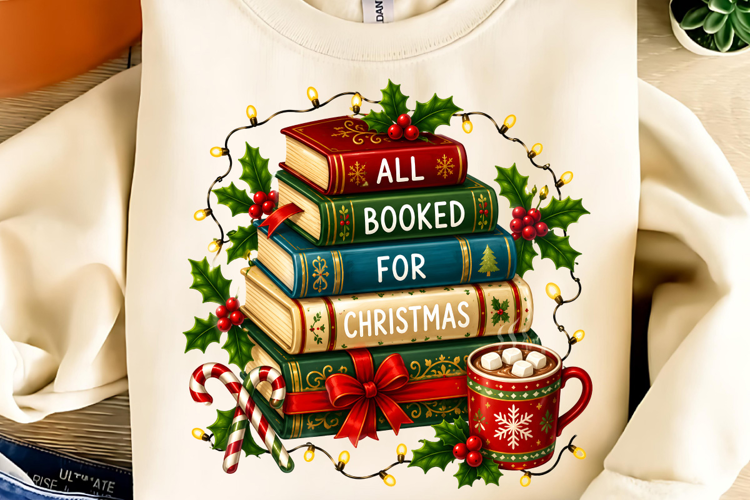 All Booked for Christmas PNG Clipart, Merry Christmas PNG
