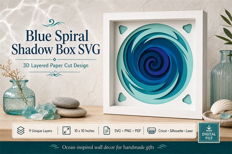 Blue spiral wall decor