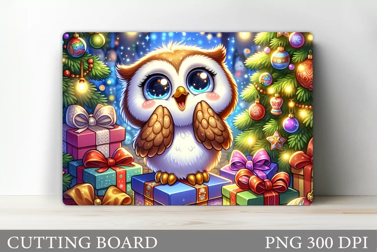 Christmas Owl Cutting Board. Christmas Cutting Board
