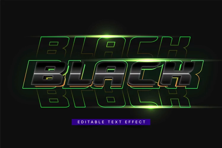 Editable Text Effect for Illustrator. Vector Graphic styles