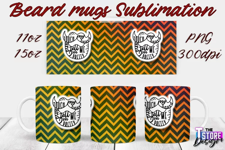 Beard Mug Design | 11 oz 15 oz Mug Sublimation | PNG File