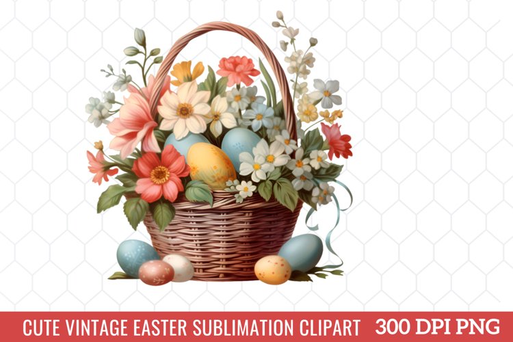 Cute Vintage Easter Sublimation Clipart example image 1