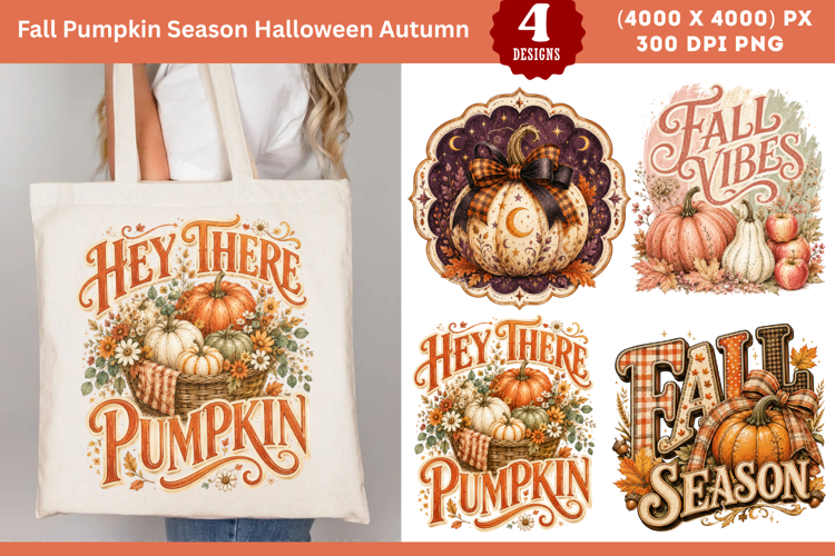 Fall Pumpkin Season Halloween Autumn Sublimation PNG