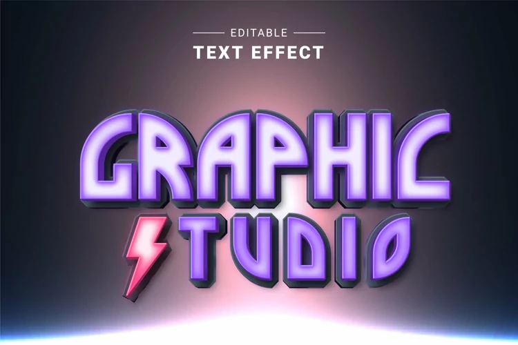 Editable Text Effect for Illustrator. Vector Graphic styles