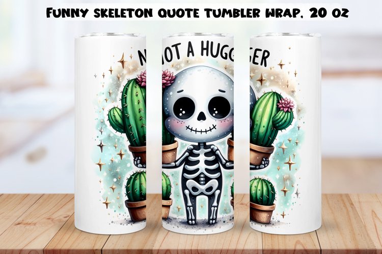 Funny skeleton Tumbler Wrap|PNG, 20 oz.