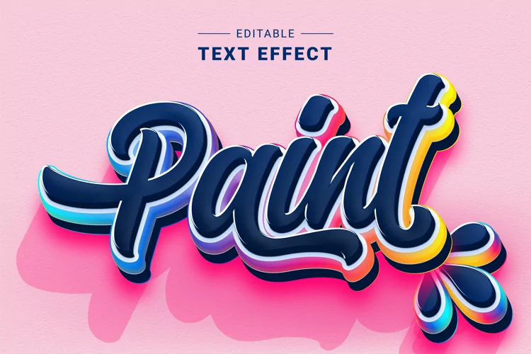 Editable Text Effect for Illustrator. Vector Graphic styles
