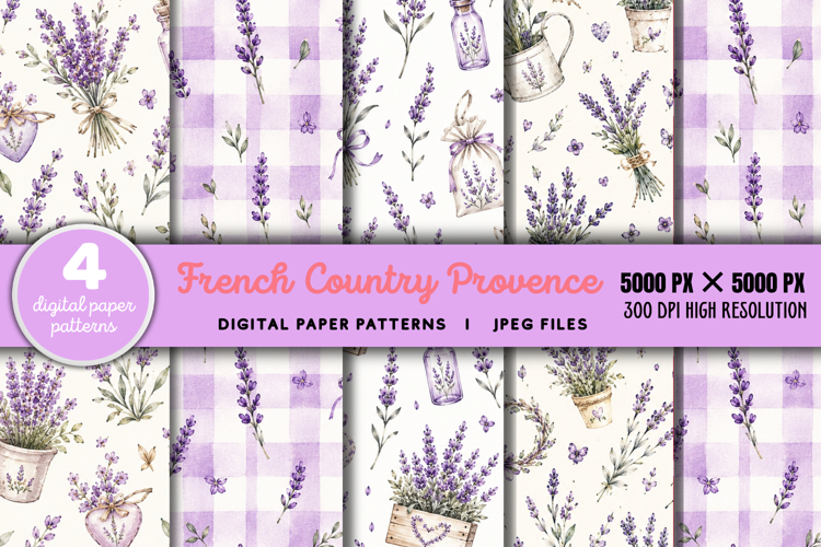 French Country Provence Digital Paper JPG