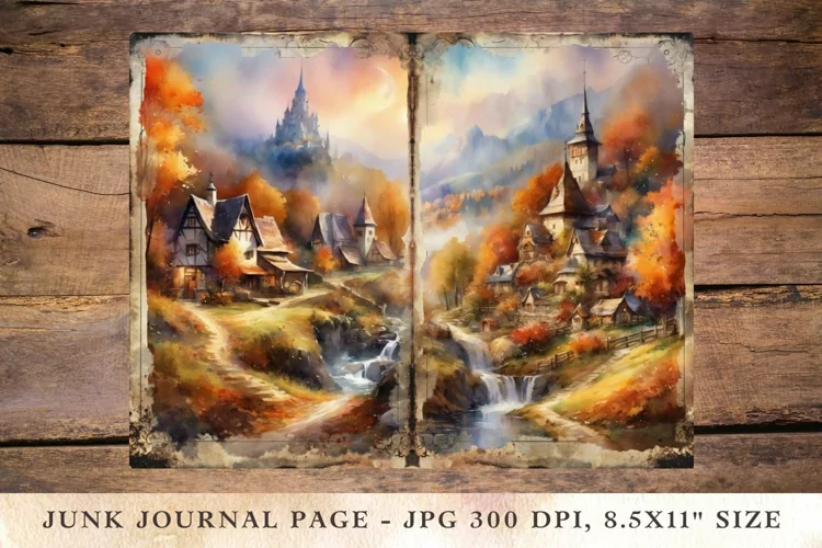 Printable Junk Journal Pages fall autumn 6