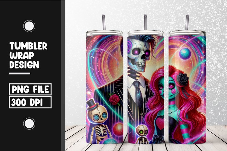Skull couple Tumbler Wrap | Sublimation | Tumblers
