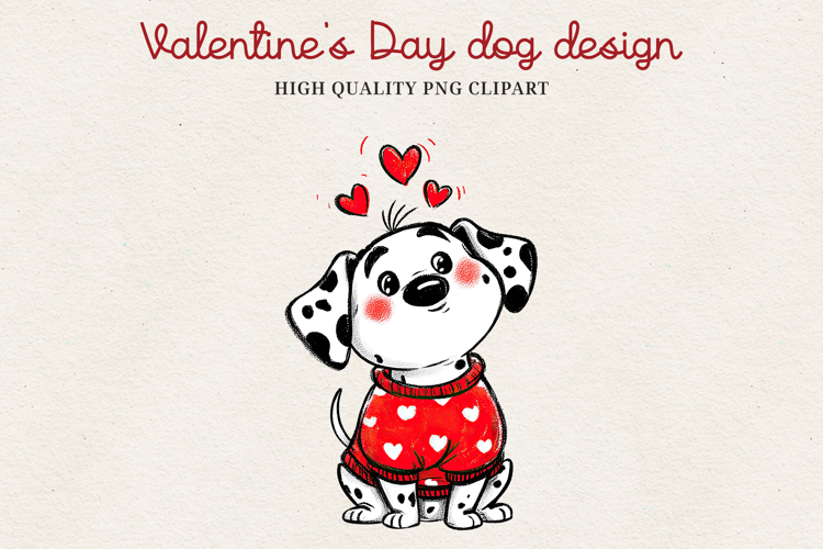 Valentine’s Day Cute Dog Clipart | Love Puppy PNG
