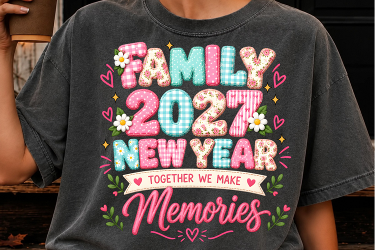 Family 2027 new Year Together We Make Memories PNG, new Year