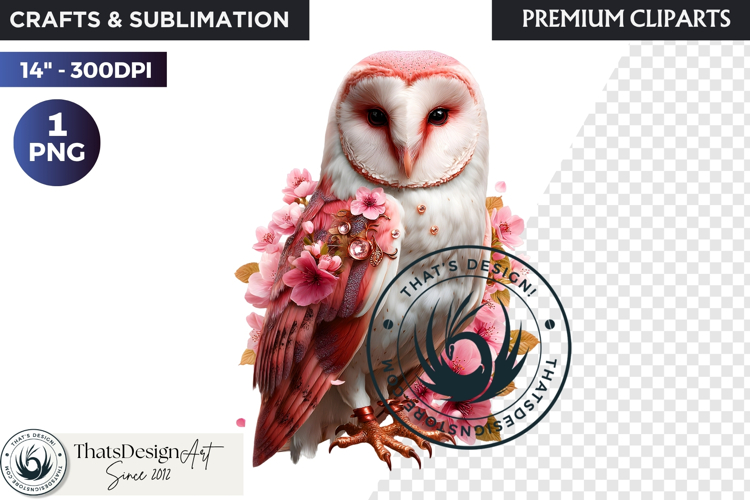 Floral Owl Fantasy clipart, Botanical and Wildlife Graphics