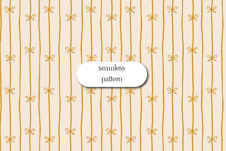 Mustard Bow Stripe Seamless Pattern for Fabric & Crafts