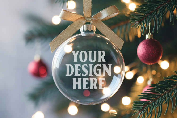 Acrylic Christmas Ornament Mockup , christmas ornament mocku