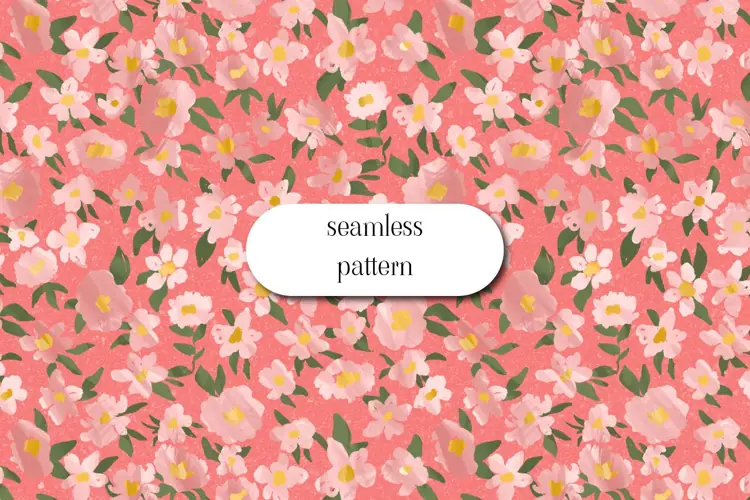 Cute minimalist seamless pattern with tiny flowers
