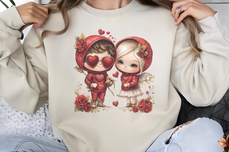 Couple Cupid For Valentine Clipart PNG