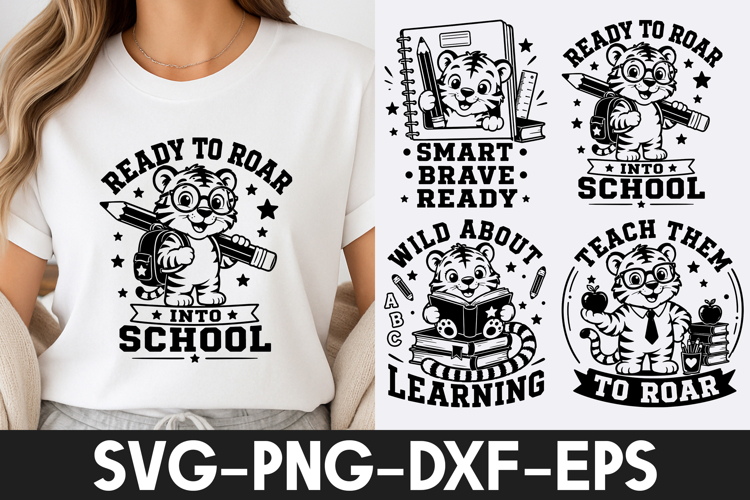 Cute Tiger Back to School Teacher SVG PNG