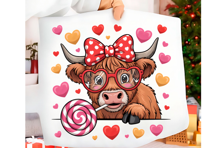 Cute Valentine Cow PNG Shirt Png