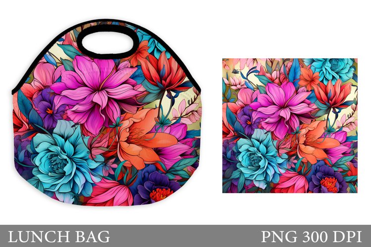 Flowers Lunch Bag Design. Flowers Lunch Bag Sublimation