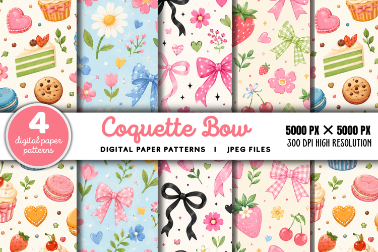 Coquette Bow Striped Background JPG