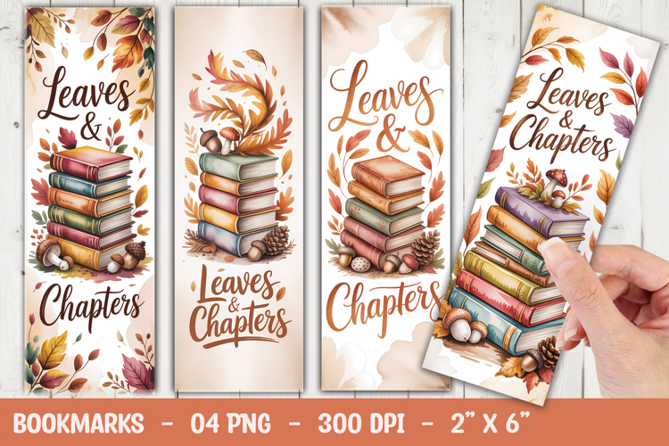 Leaves Chapters Bookmark Sublimation example image 1