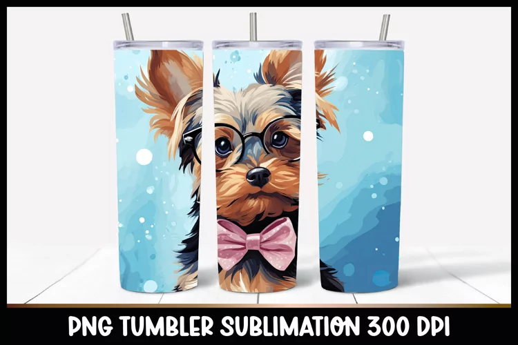 Yorkshire Dog Tumbler Sublimation I Dog Tumbler