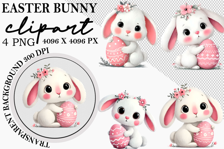 Cute Easter Bunny Clipart Image 8