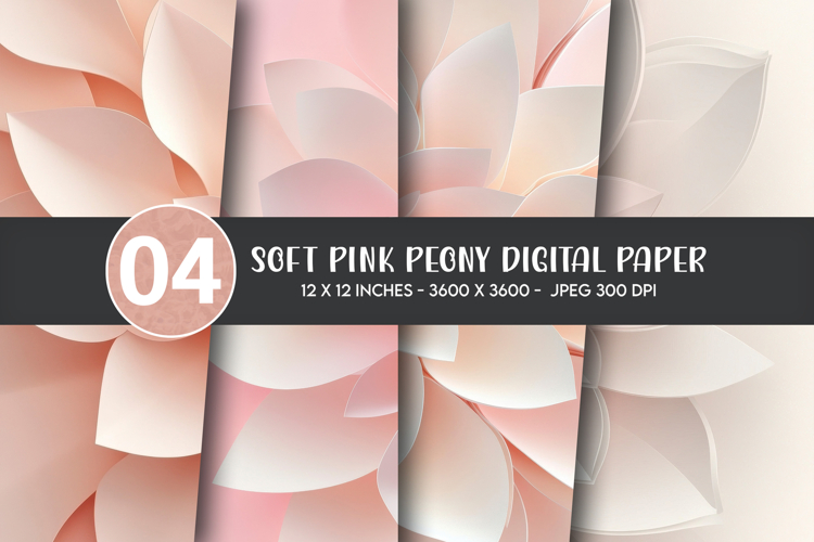 Soft Pink Peony Digital Paper