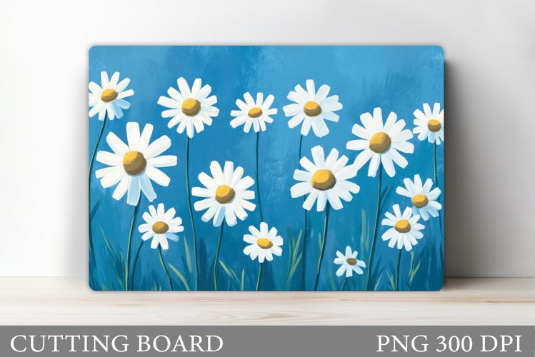 Daisy Flowers Cutting Board. Flowers Kitchen Cutting Design example image 1