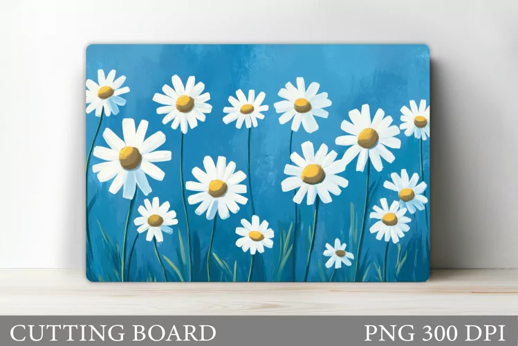 Daisy Flowers Cutting Board. Flowers Kitchen Cutting Design