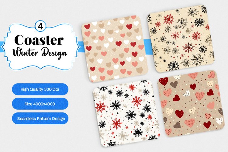 Square Coaster winter snow Sublimation example image 1