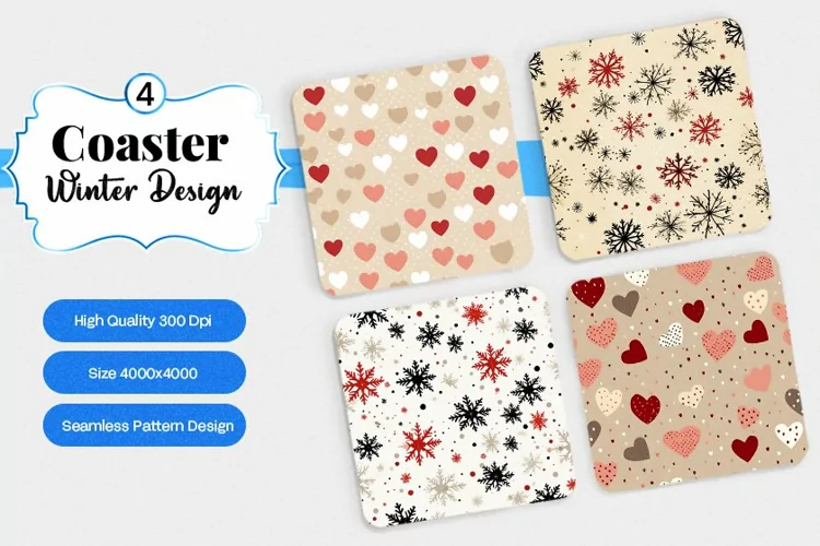 Square Coaster winter snow Sublimation