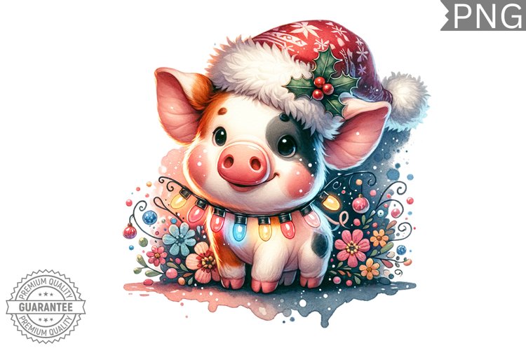 Christmas Cow Animal Sublimation - High Quality 300 Dpi