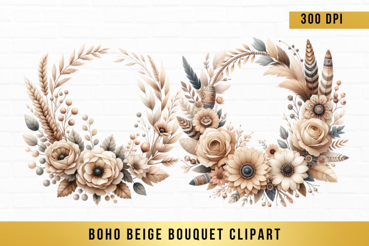 Boho Flowers Clipart Image 8