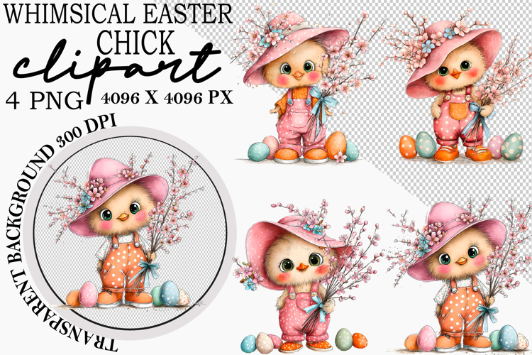 Whimsical Easter Chick Clipart