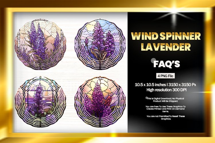 Lavender Wind Spinner Sublimation - 04 Variations example image 1