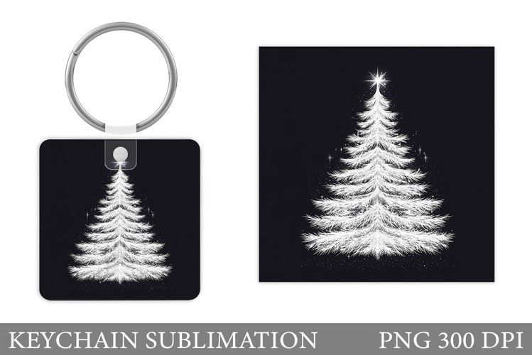 Christmas Tree Keychain. Winter Keychain Sublimation