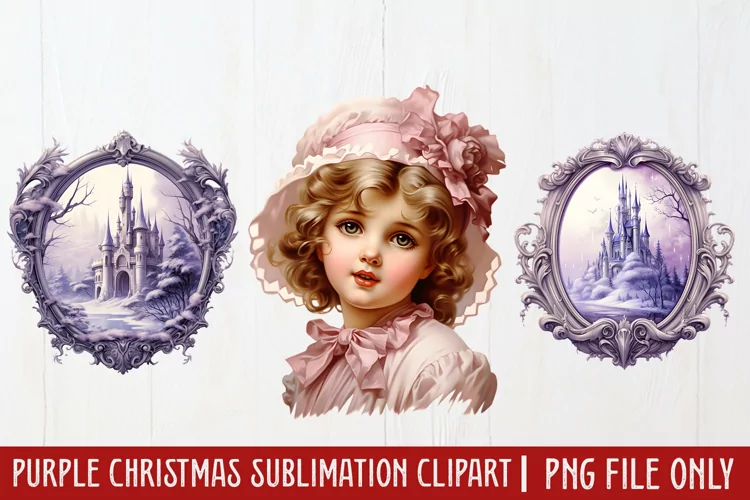 Purple Christmas Sublimation clipart