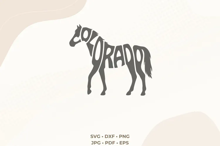 Colorado SVG | Horse Shape Word Art | Ranch PNG | Western