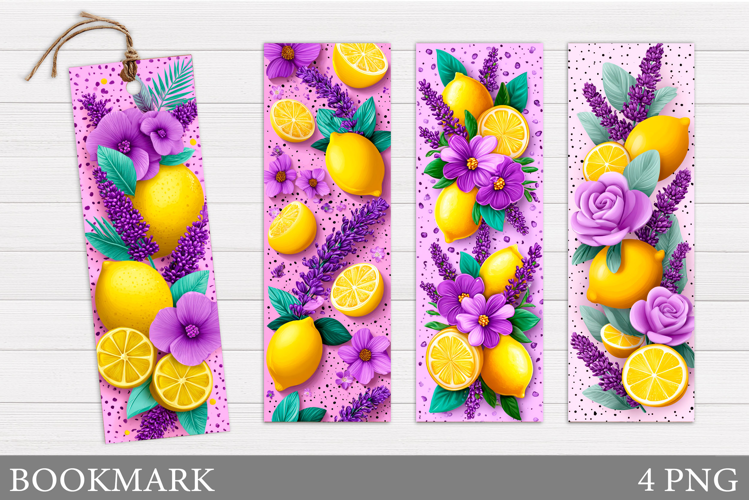 Lemons Bookmark Design. Summer Bookmark Printable