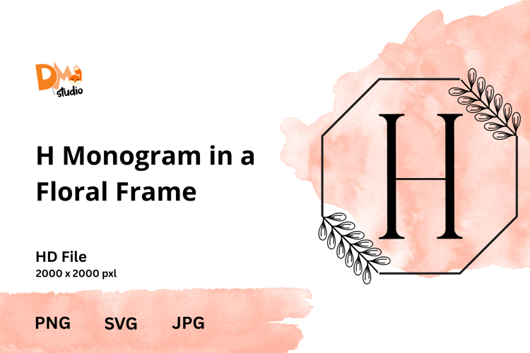 Monogram in a Floral Frame