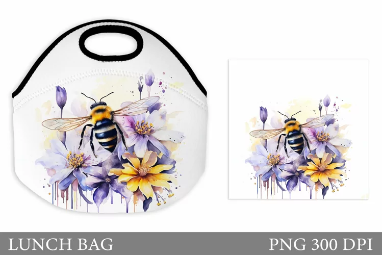 Bee Lunch Bag Design. Bee Lunch Bag Sublimation